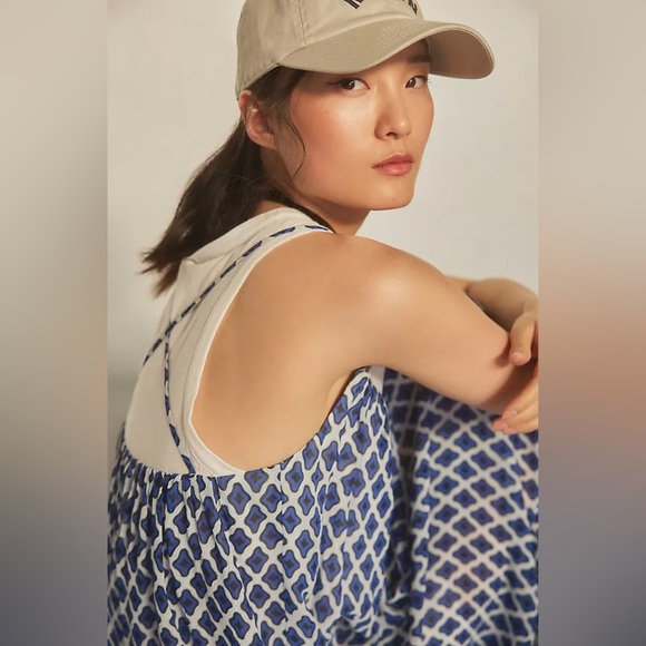 ✨ Anthropologie Twofer Printed Tank Dress Sz S - Picture 4 of 6